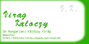 virag kaloczy business card