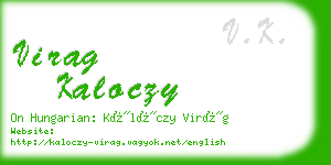 virag kaloczy business card